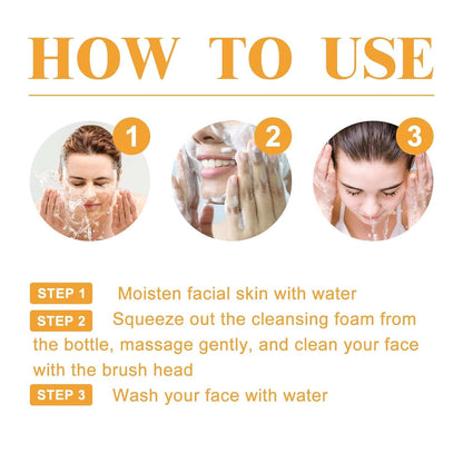 Turmeric Facial Cleanser, Turmeric Foaming Facial Cleanser + Tumeric 𝐇y𝐚lu𝐫o𝐧ic Acid Serum, Face Skincare Deep Cleaning Moisturizing for All Skin (2,Combo)