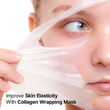 Slow and Aging Collagen Wrap Mask, Peel-Off Facial Mask, Pore Tightening, for Glowy Skin, 2.70 Fl Oz