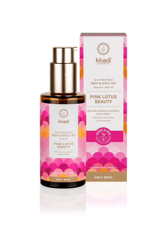 PINK LOTUS BEAUTY Ayurvedic Elixir Skin & Soul Body Oil, 100% Natural, Herbal & Vegan, Awakens the Senses: Helps to Promote Balance, Moisturize, & Hydration of the Skin, 3.38 Oz