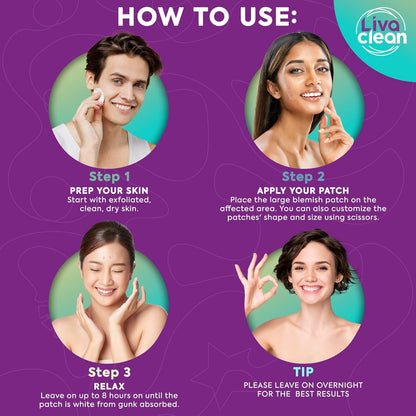 20 CT  Large Hydrocolloid Acne Patches - for Pore Spots Nose Face Cystic Pimple Zit Patch - Big Pimple Patches Hydrocolloid Bandages Strips