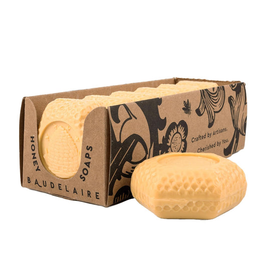 Honey Soaps, Moisturizing Bath Soap & Body Soap, Natural Formula, Triple Milled with Nourishing Honey and Hydrating Lanolin - Pure Honey 3.5 Oz (COMES in 6 PIECE BOX!)