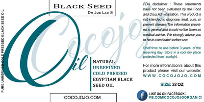 Egyptian Black Seed Oil 32 Oz Pure Natural Black Cumin Seed Oil Unrefined Cold Pressed Extra Virgin - Moisturizing, Soothing, Hydrating, & Nourishing for Hair Skin Body