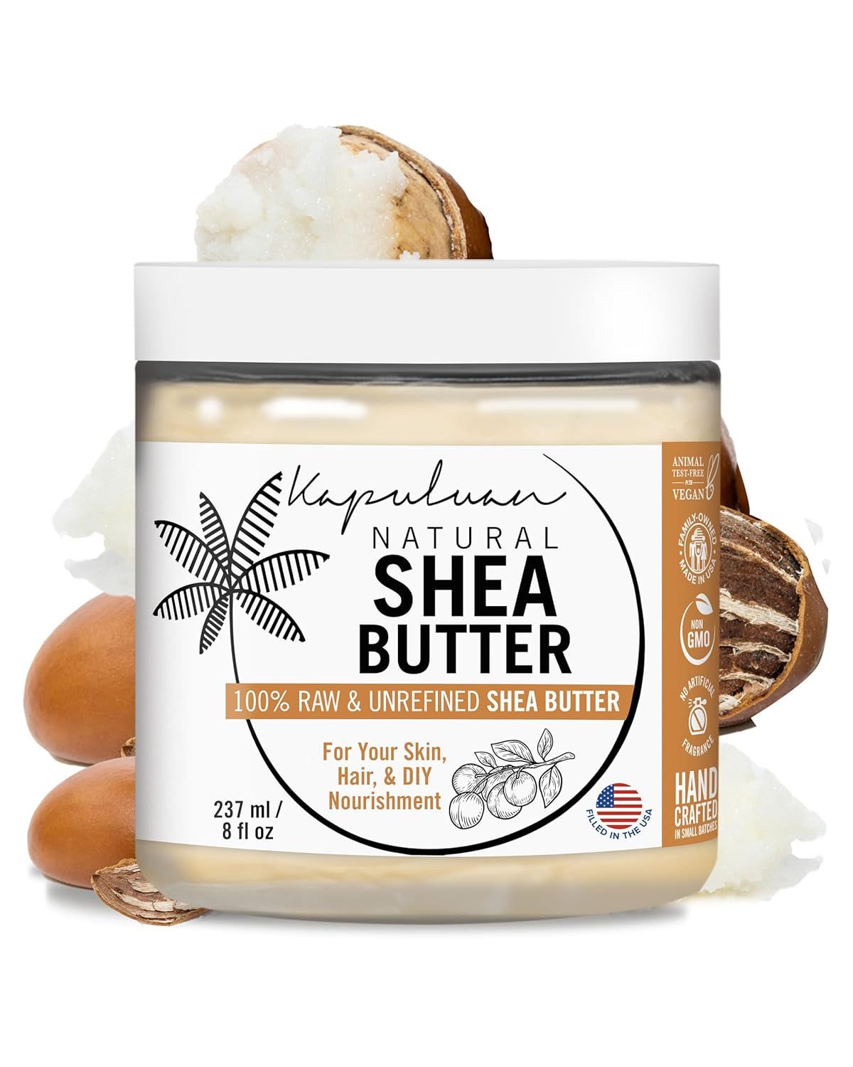 Shea Butter — Raw, Unrefined, Pure Shea Butter Raw for Skin, Hair, and Face - Shea African Butter Skin Moisturizer, Stretch Marks and Acne Scarring .5 Lb