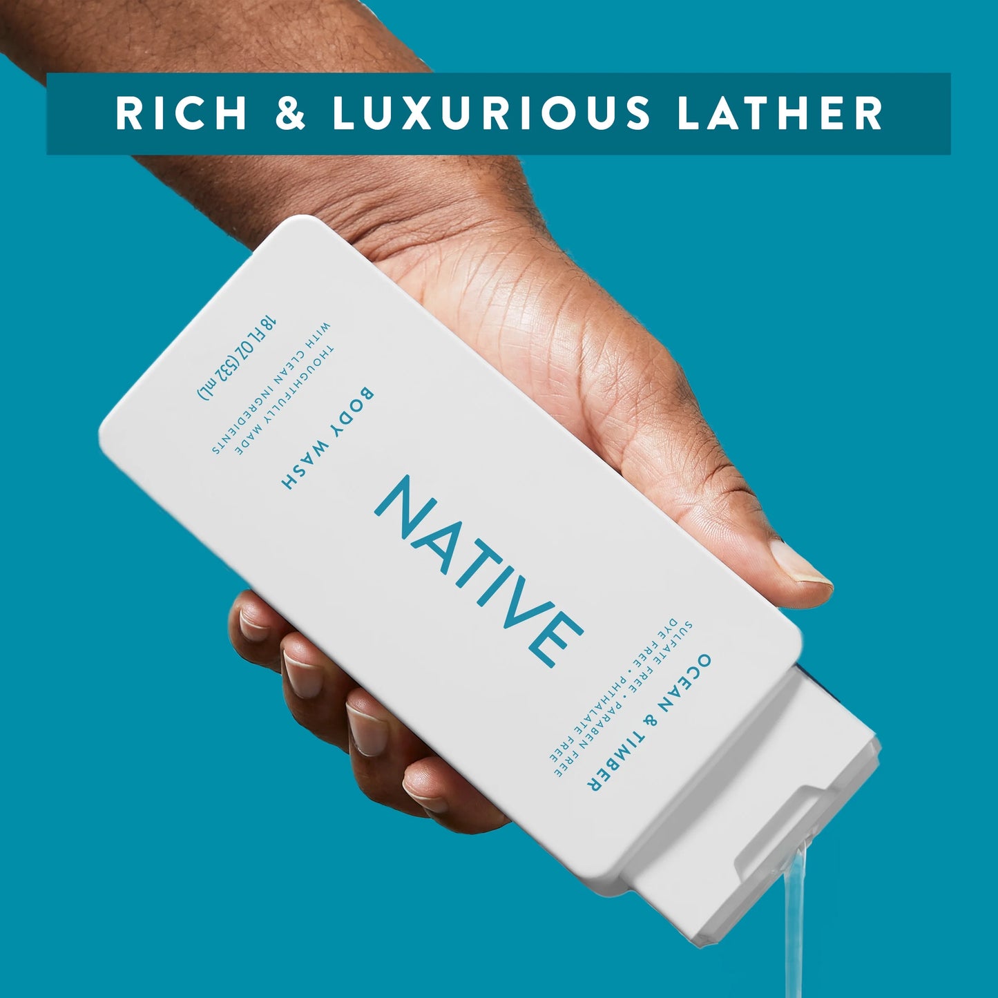 Body Wash, Sulfate Free, Paraben Free, Ocean & Timber, for Women and Men, 18 Oz