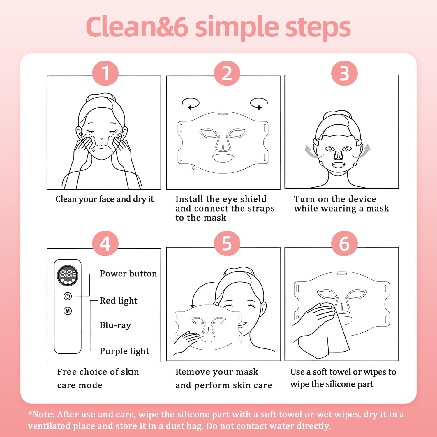 New Red Light Therapy for Face，Blue Red Light Therpy Mask for Face