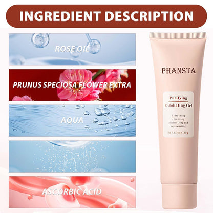 2PCS Quarxery Purifying Exfoliating Gel, Quarxery Exfoliating Gel,Exfoliating Face Scrub,Facial Exfoliator Cleanser, Exfoliating Gel Scrub for Face,Moisturizing Exfoliating Scrub Gel for All Skin