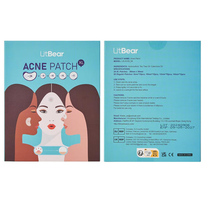 Acne Patches Large, Hydrocolloid Pimple Patches for Large Breakouts, Zit and Blemish, Large Acne Patches for Face, Chin, Back and Body with Tea Tree Oil