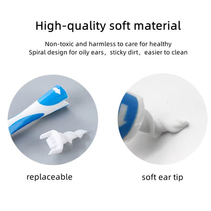 Ear Wax Removal Tool Soft Silicone Spiral Ear Cleaning 16 Replacement Heads Removal Ears Cleaner Plugs Spirals Care