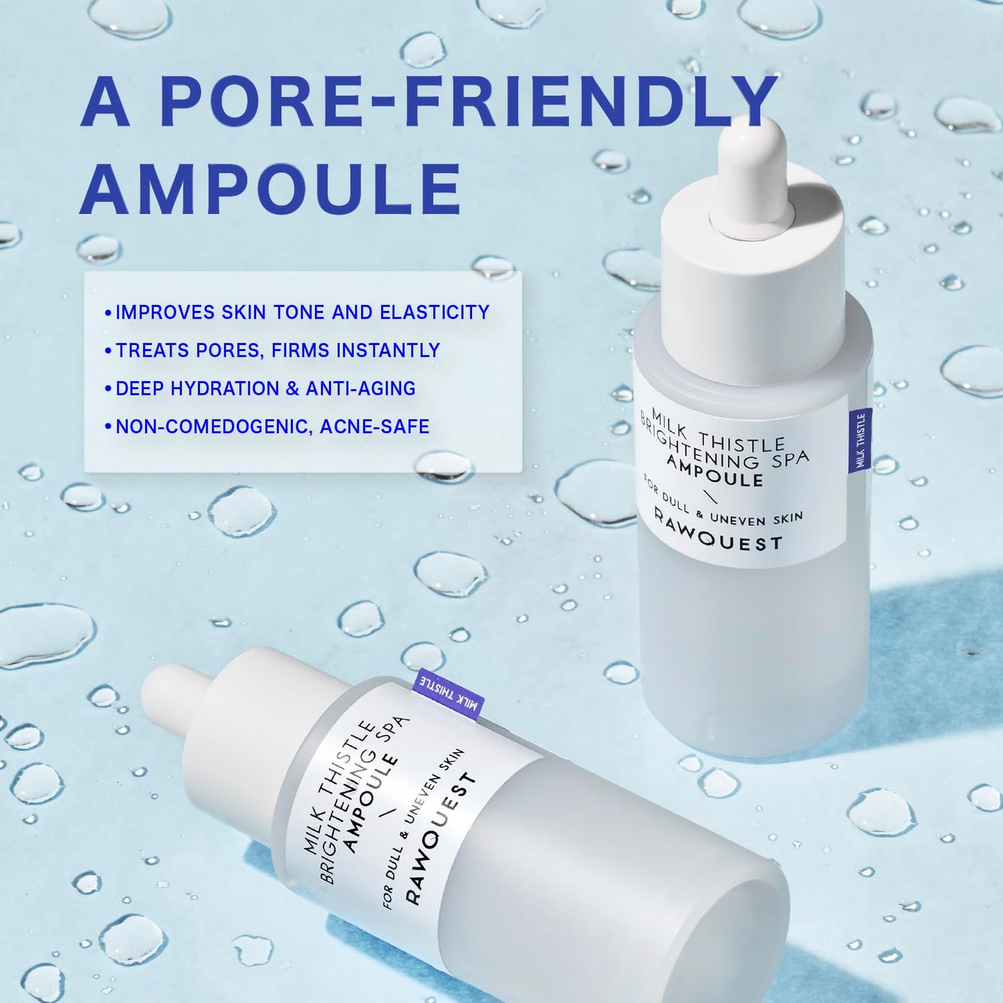 - Korean Face Serum Ampoule Pore Minimizing, Anti-Aging, Elasticity, Hydration, Plump & Dewy Skin | Non-Comedogenic W/ 82% Milk Thistle for Dry, Sensitive & Acne-Prone Skin, Korean Skin Care