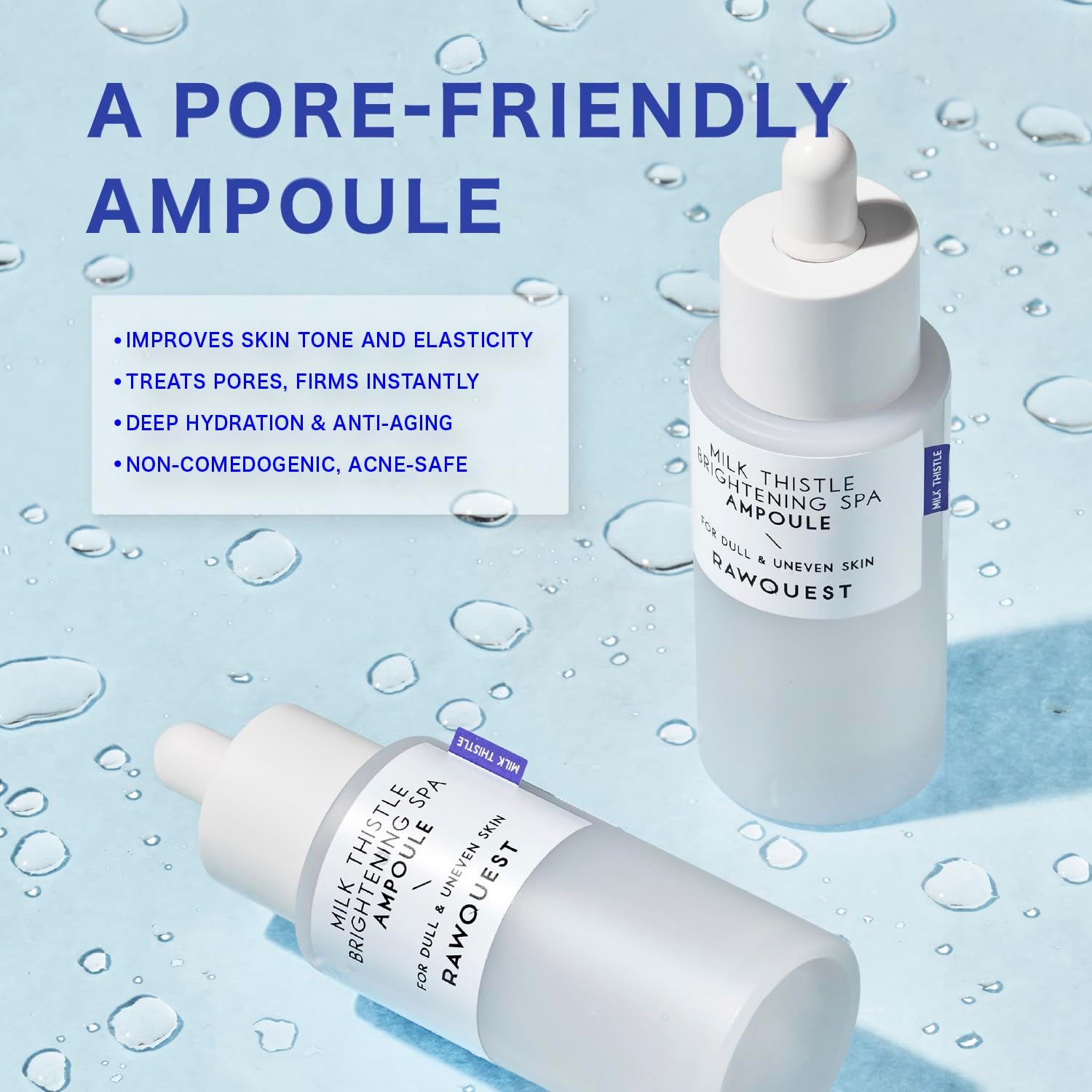 - Korean Face Serum Ampoule Pore Minimizing, Anti-Aging, Elasticity, Hydration, Plump & Dewy Skin | Non-Comedogenic W/ 82% Milk Thistle for Dry, Sensitive & Acne-Prone Skin, Korean Skin Care