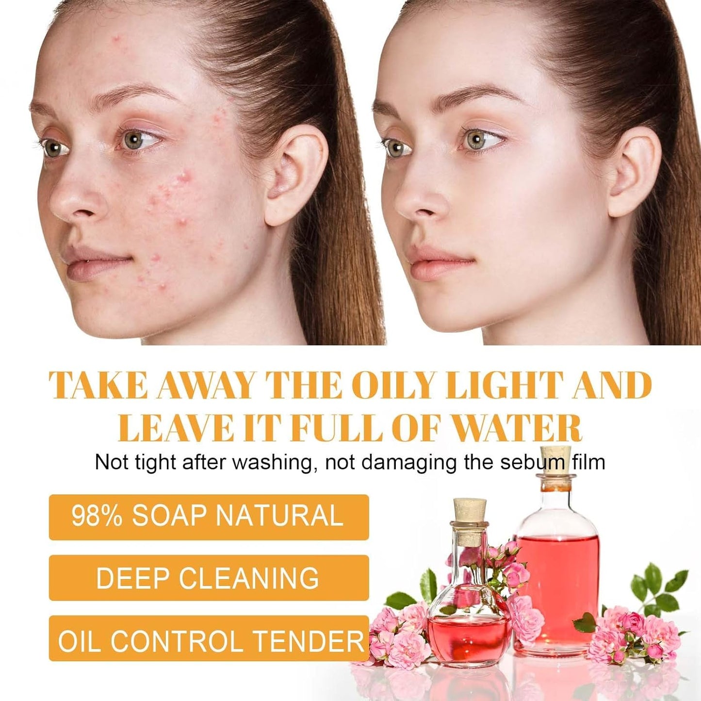 Turmeric Facial Cleanser, Turmeric Foaming Facial Cleanser + Tumeric 𝐇y𝐚lu𝐫o𝐧ic Acid Serum, Face Skincare Deep Cleaning Moisturizing for All Skin (2,Combo)